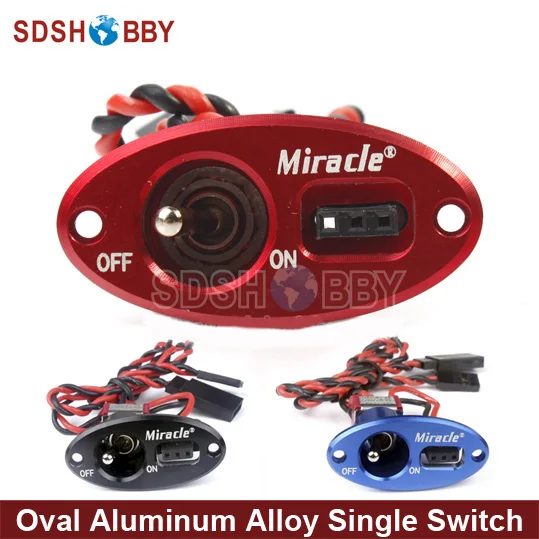 

Oval Aluminum Alloy Single Switch- Ocean Blue/ Black/ Red Color