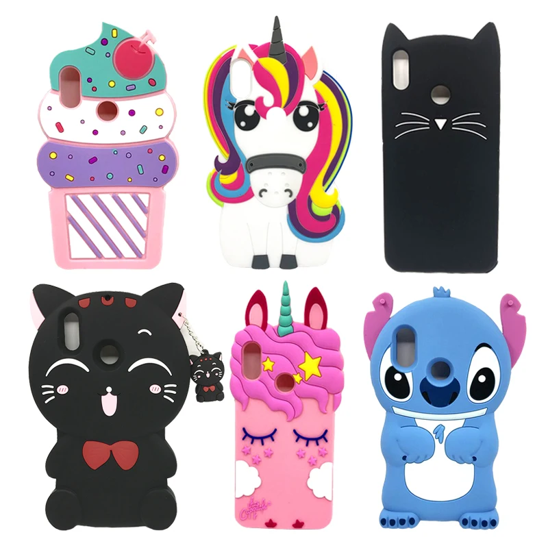 

For Huawei Nova 3 3i Case Silicone Soft 3D Cute Cartoon Unicorn Stitch Minnie Cat Back Phone Cases For Huawei P Smart Plus Cover