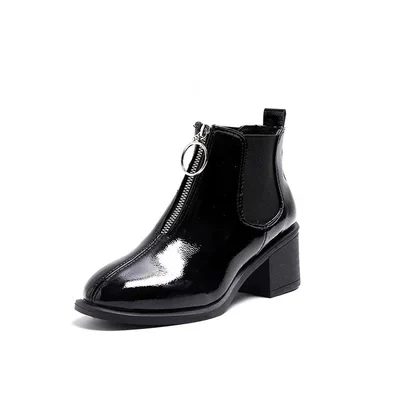 Courtes 1 Bottes Le De Printemps Sauvage Avec Cheville Épais Femmes Chelsea Sauvage Britannique New 2019 Automne Un Nouveau Et Mode 1 EqStHH