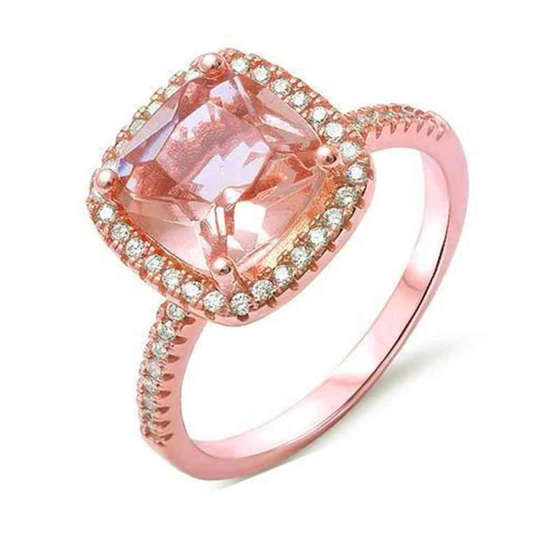 TONGLiN, натуральная 925 пробы, серебряное ювелирное изделие, обручальное кольцо для невесты, наборы колец из розового золота, обручальные кольца для женщин, кольца anillo - Цвет основного камня: LOVELY R
