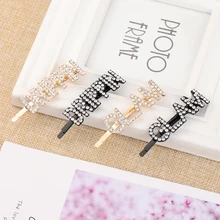 Блестящая модная заколка для волос с кристаллами, блестящие стразы, головной убор, глэм, капельные буквы, заколки для волос аксессуары для женщин и девочек