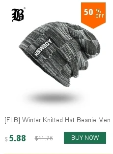 [FLB] вязаная шапка для мужчин Skullies Beanies, Зимние головные уборы для мужчин и женщин, шапки Gorros, Мужская теплая однотонная зимняя шапка F18030