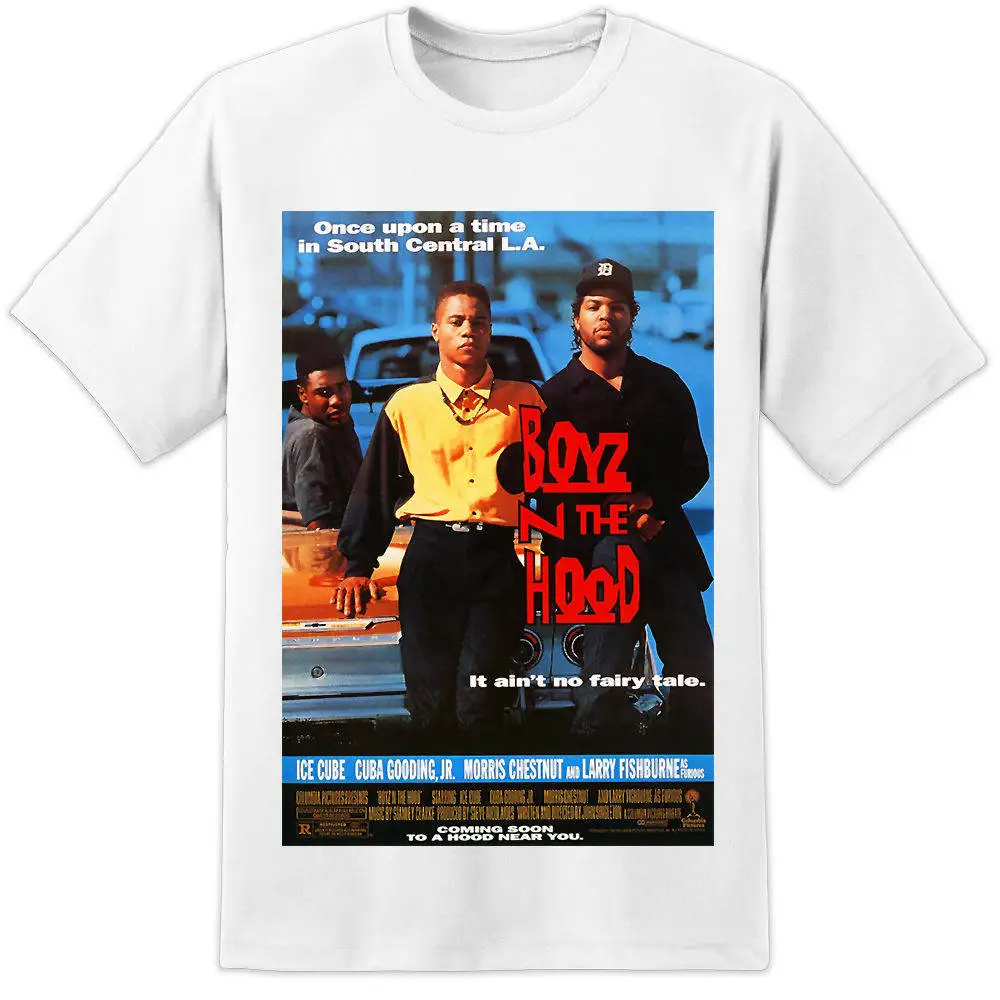 BOYZ N THE HOOD MOVIE POSTER футболка Menace To Society Compton NWA Dre Ice Cube дизайнерская мужская