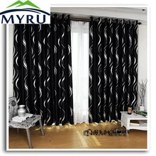 MYRU New arrival beautiful full shade blakcout font b curtains b font black and silver font