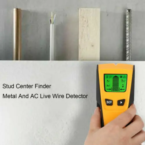 FLOUREON 3 in 1 Detektor Stud Center Finder Metal/AC live wire Detector Gelb
