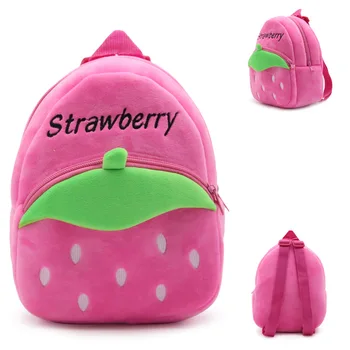 

2018 Cartoon Kids Plush strawberry rabbit Backpacks Mini schoolbag Plush Backpack Children School Bags Girls Boys Backpack