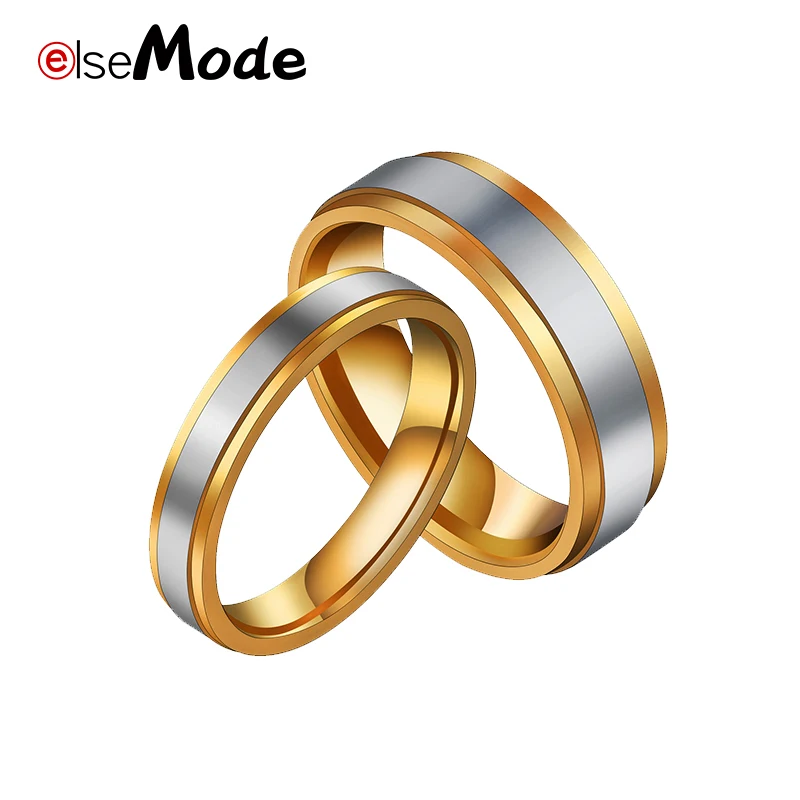 ELSEMODE-anillos de boda de acero de titanio para hombre y mujer, joyería de moda para parejas, 1 Uds., 2019