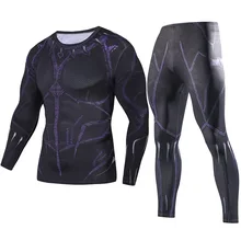 Черная пантера 3D принт костюмы на Хэллоуин компрессионные косплей мужской спортивный костюм Мода Бодибилдинг Фитнес футболка брюки костюмы