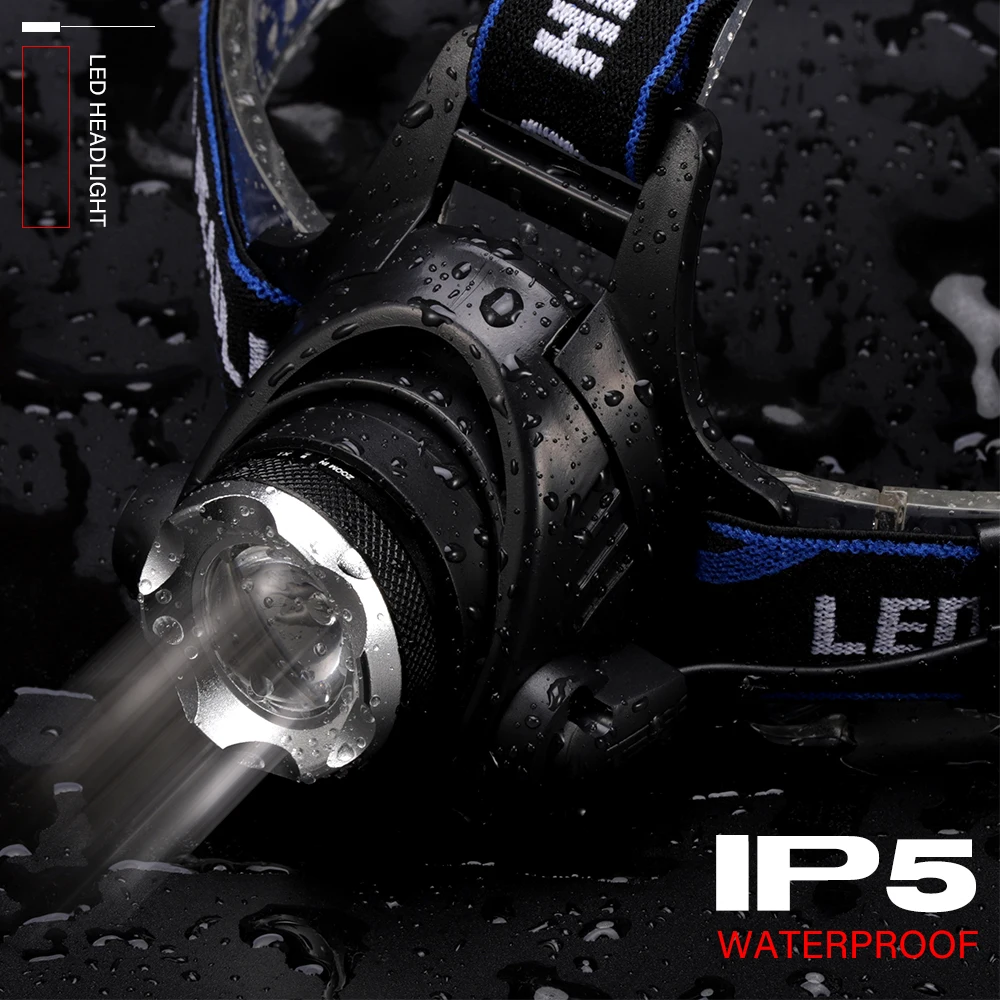 Светодиодный налобный фонарь зарядка через USB светодиодный фар V6/L2/T6