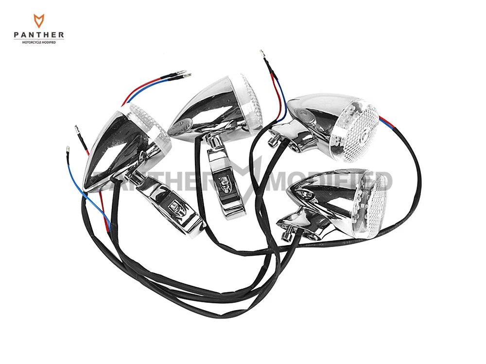 

4 pcs 39mm / 41mm Chrome Motorcycle Turn Signal Fog Light Relocation Fork Clamp case for Harley