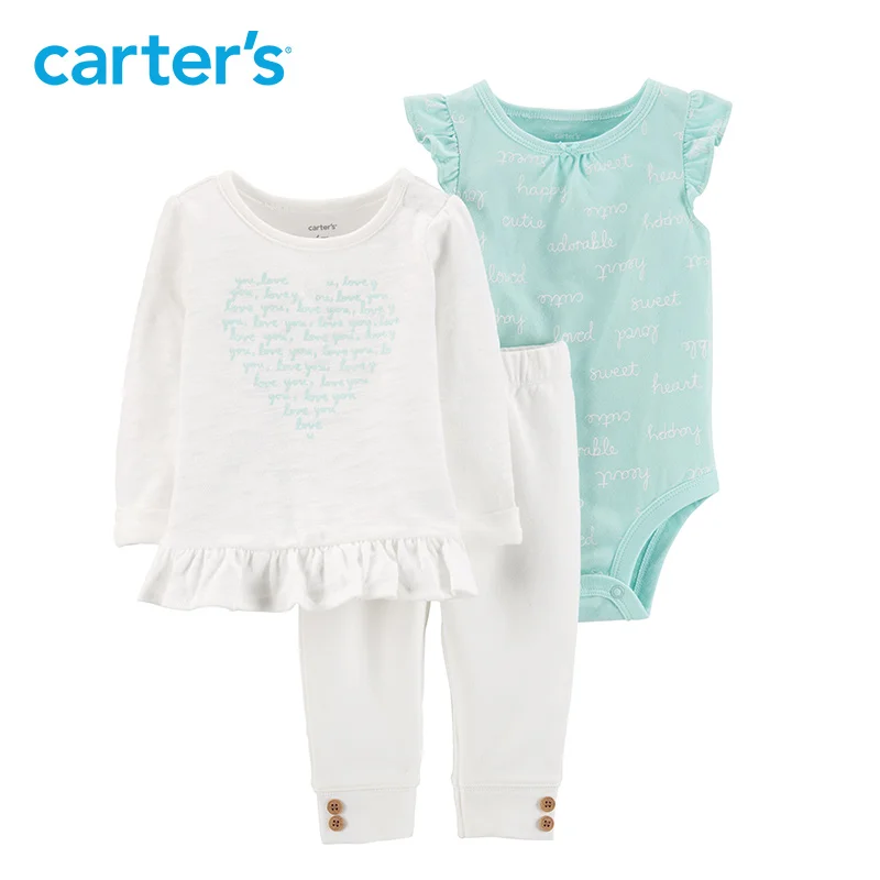 Buy Carters baby girl clothes 3 Piece Heart Top & Pant