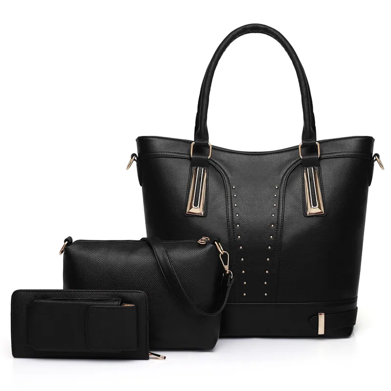 

Dropshipping 2018 3-piece Set Handbag PU Shoulder Bag Handbag Leather Ladies Messenger Bag Maternal And Childrens Packaging