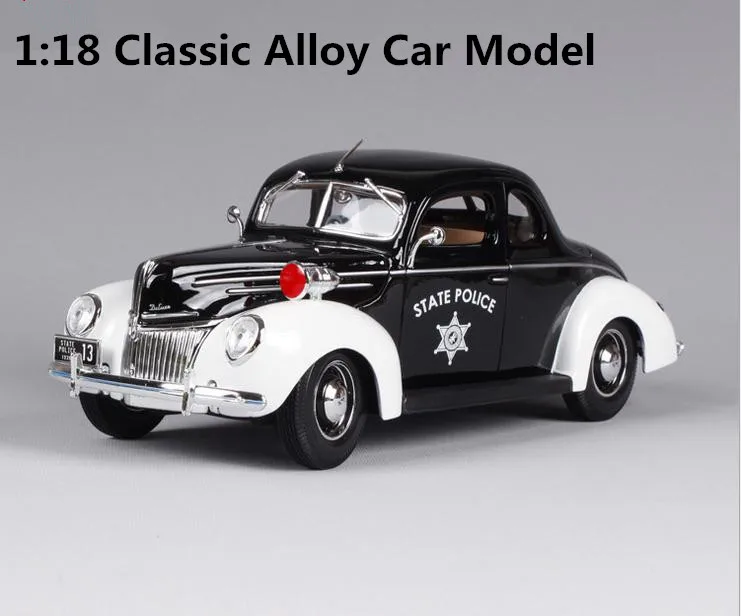 

1:18 Advanced alloy retro car model, high simulation Ford 1939 SWAT, 4 open door retro toy vehicle, free shipping