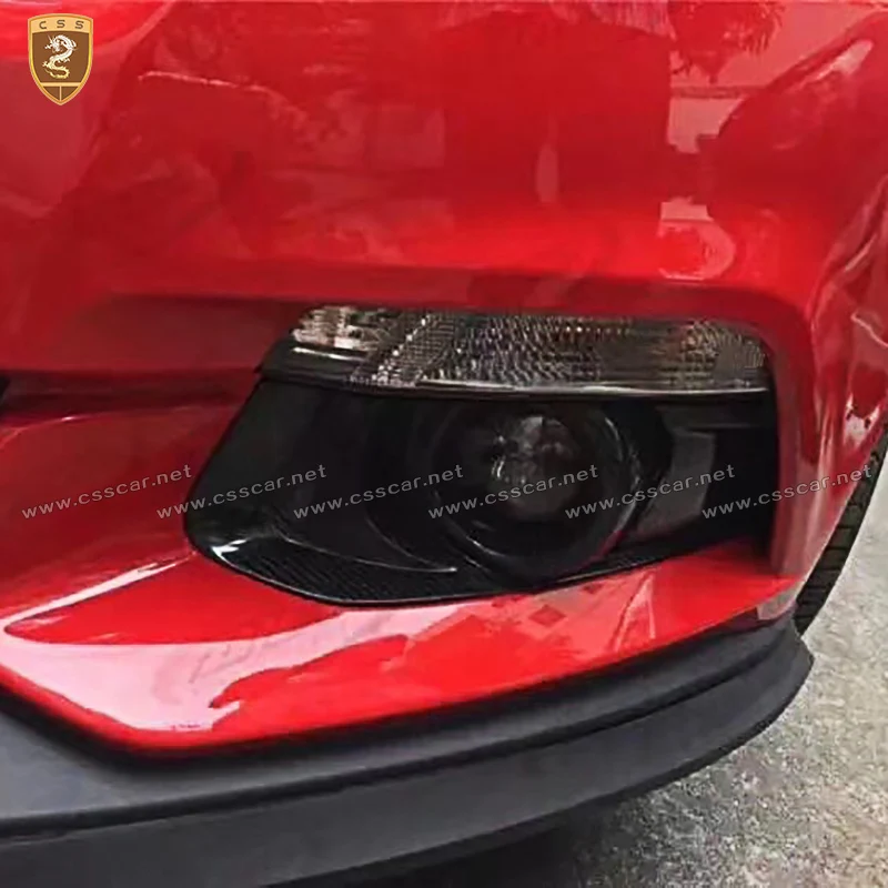 

2pcs/set Carbon Fiber Racing Grills Front Fog Lamp Light Cover Box Frame Cover Trim Car Styling For Ford Mustang 2015 2016 2017