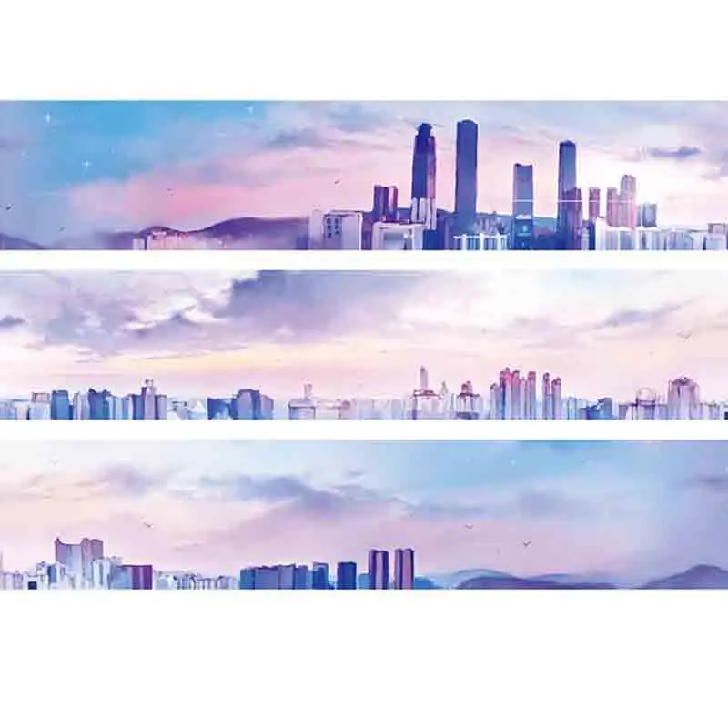 

1 Pcs Novelty Special Ink 28mm*5m Good Morning City Adhesive Tape Decoration Washi Tape DIY Scrapbooking Masking Tape Escolar