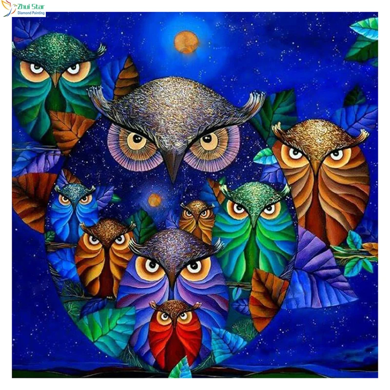 3D DIY Diamond Painting Cross Stitch Embroidery Square Cartoon owl Counted Kits Flowers Decorations gx | Дом и сад