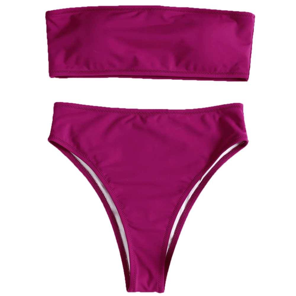 Buy High Rise Women Bikini Swimwear Bandeau Bikini Set