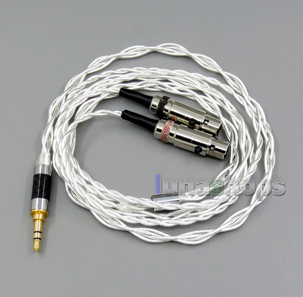 2.5mm 3.5mm 4.4mm 4 Cores Silver Plated Shielding Headphone Cable For
