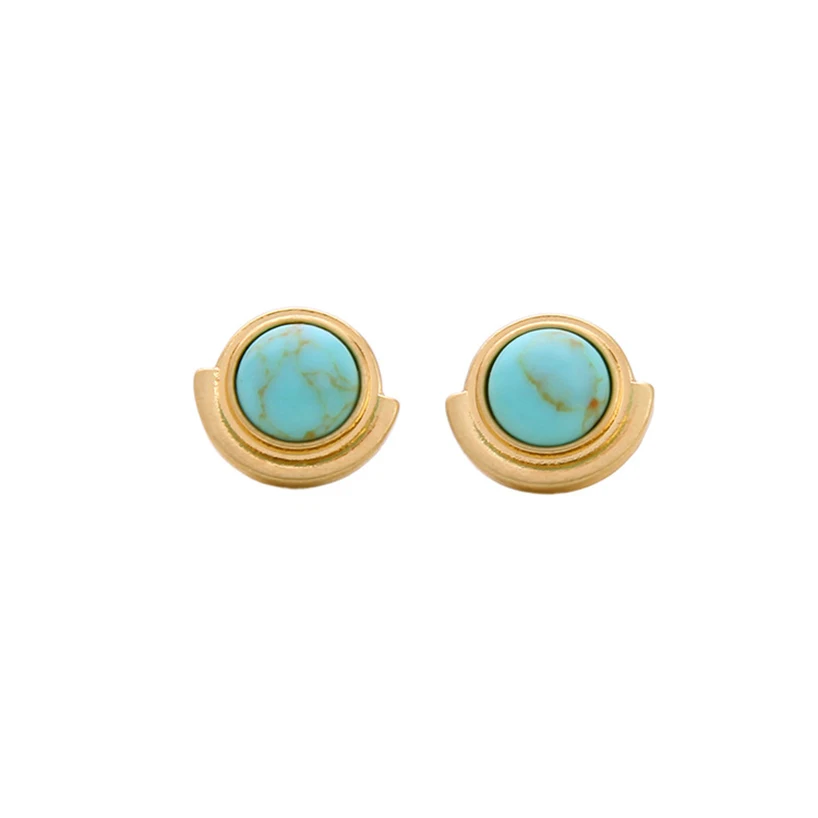 

Positano Convertible Stud Earrings Antique Gold Color Small Blue Crystal