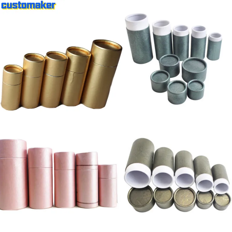 

100 pcs Pure golden paper canister 10lml, 20ml, 30ml, 50ml, 100ml tea paper canister customized essential oil Present paper tube