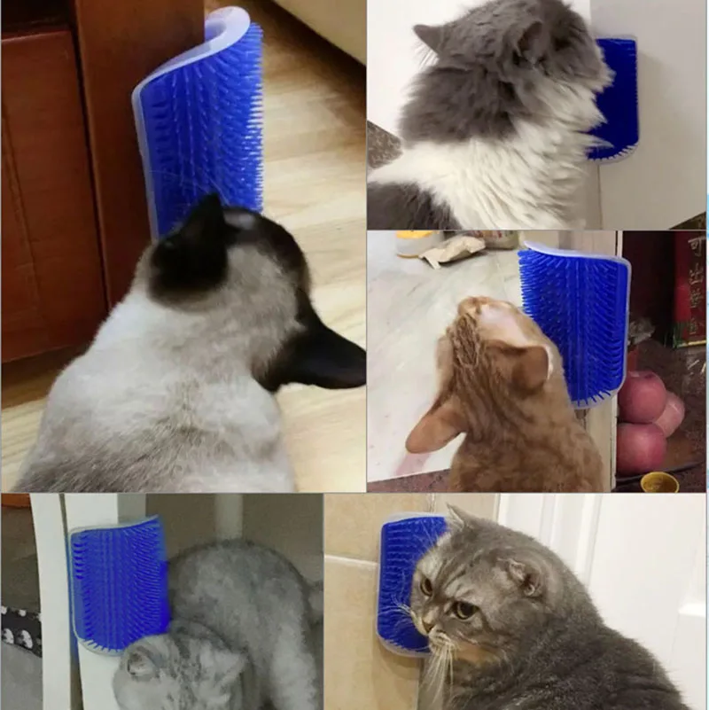 Самогруммер для кошек С Кошачьей Мятой питомца щенка котенка угловая щетка ухода