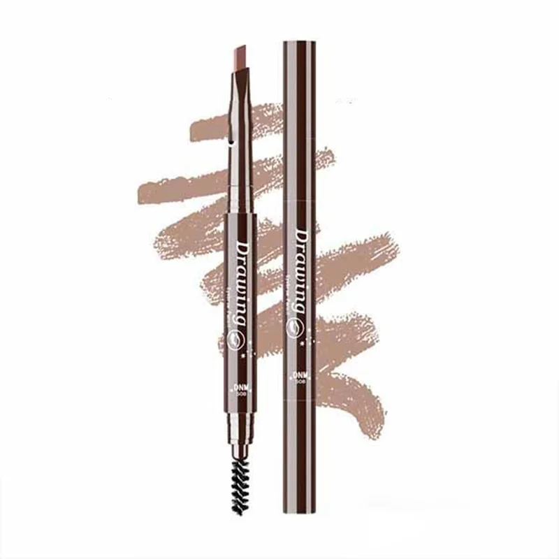 

Double-headed eyebrow pencil dual-use automatic rotation waterproof and sweat-proof belt brush eyebrow pen