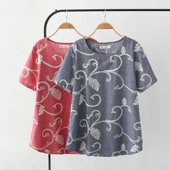 

oversized Plus Size 4XL Gray Floral Embroide T Shirt Women t-shirt Short Sleeves Summer Women Tops Tshirt Tee Shirt Femme