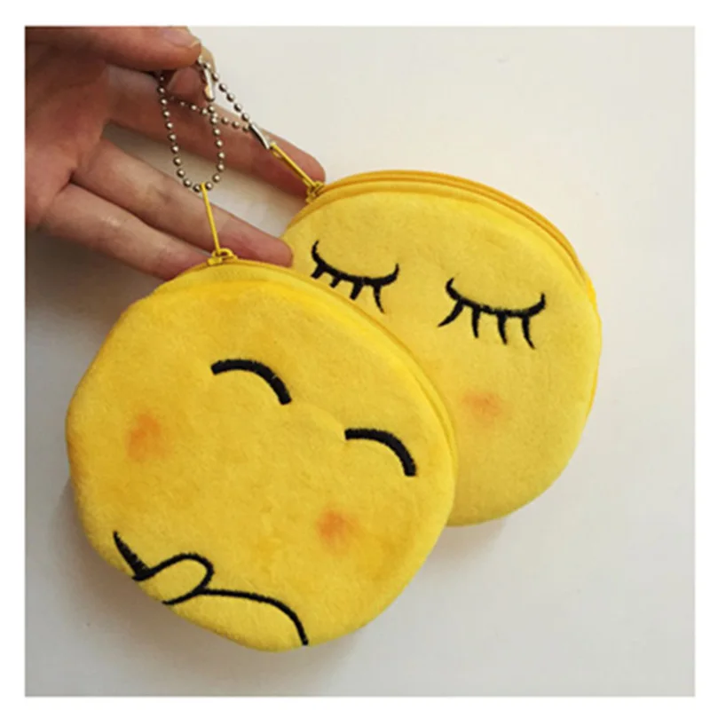SLPF Sell Well Childlike Classic Cute Yellow Smiley Coin Purse Bag Ladies Cute Kawaii Harajuku Plush 4