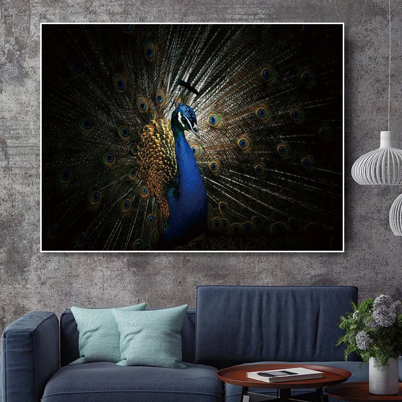 Art Poster Canvas Painting Wall Art Pictures Decor Peacock Prints Animals on Canvas Decoration for Living Room Picture Unframed