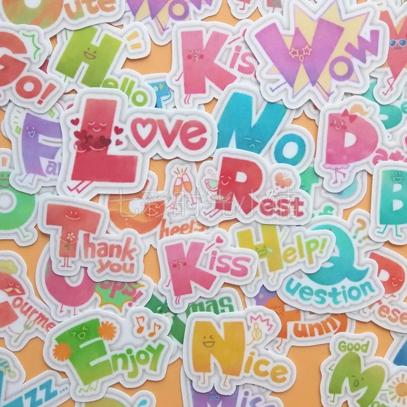 

42 pcs Hand Account Stickers DIY Album Decoration Homemade Sticker Pack Hand Colorful Letters