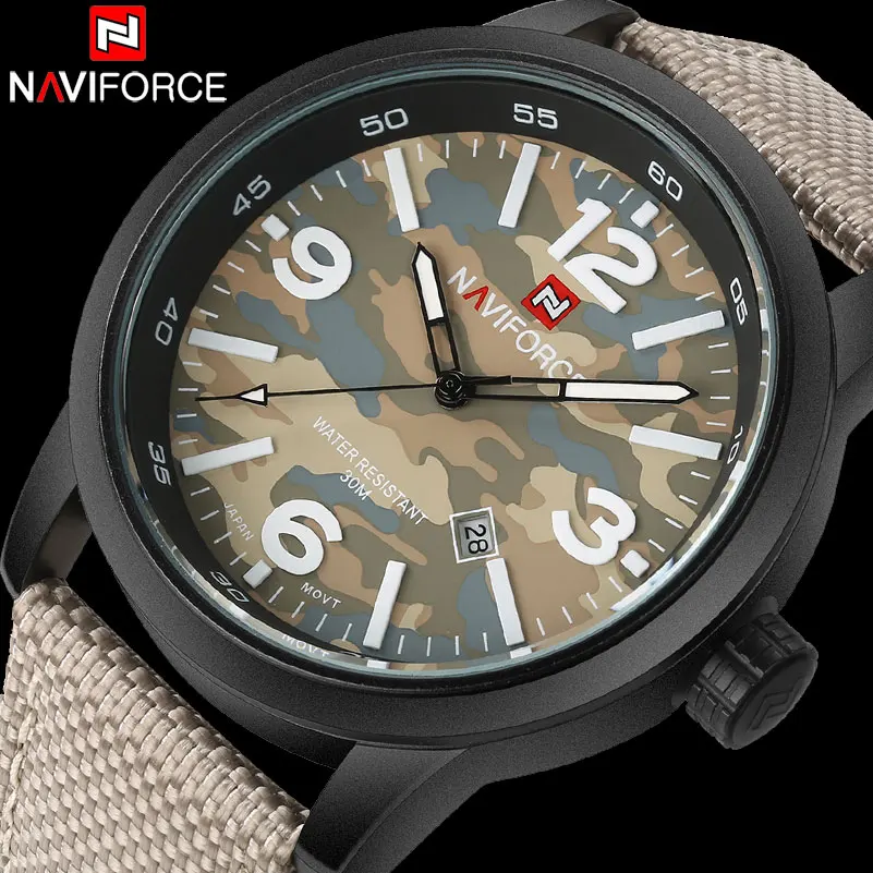 

NAVIFORCE Brand Men Analog Quartz-Watch Mens Wristwatch Auto-Date Military Sport Watches Waterproof Clock Relogio Masculino