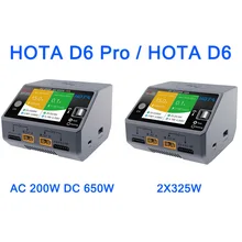 HOTA D6 DC 2X325W 2X15A/D6 Pro AC 200W DC 650W 15 зарядное устройство для батарей для NiZn Nicd NiMH батарея RC Квадрокоптер, Мультикоптер Accs