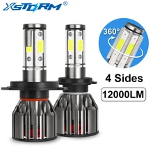 4 стороны 12000 лм Автомобильные фары лампы H4 H7 Led H8 H11 HB4 Led HB3 9005 9006 12 в 24 в 100 Вт 6000 К Автомобильные фары Противотуманные фары
