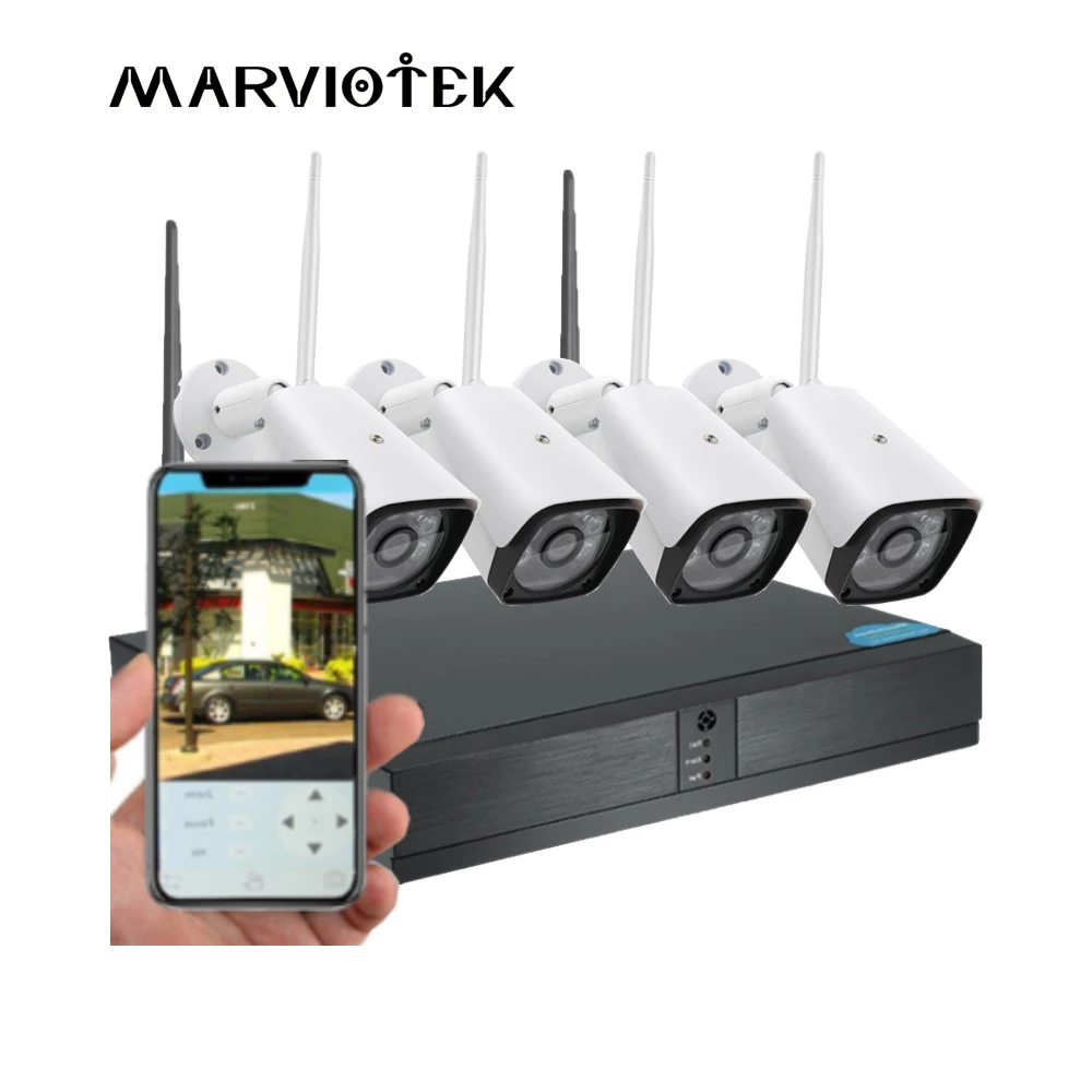 

4CH CCTV camera System Outdoor Home Security 1.3MP P2P IP Camera Wifi NVR Kit 4 cameras Wireless Video Surveillance Set IR ONVIF