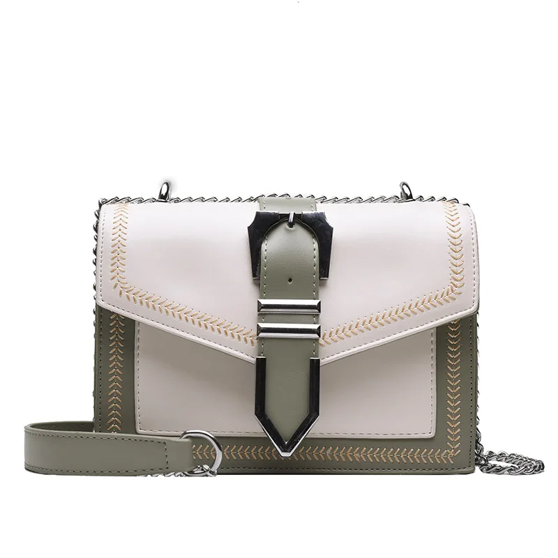 

Summer new small bag female 2019 new Korean version of the wild hit color shoulder bag chain texture fashion Messenger bag