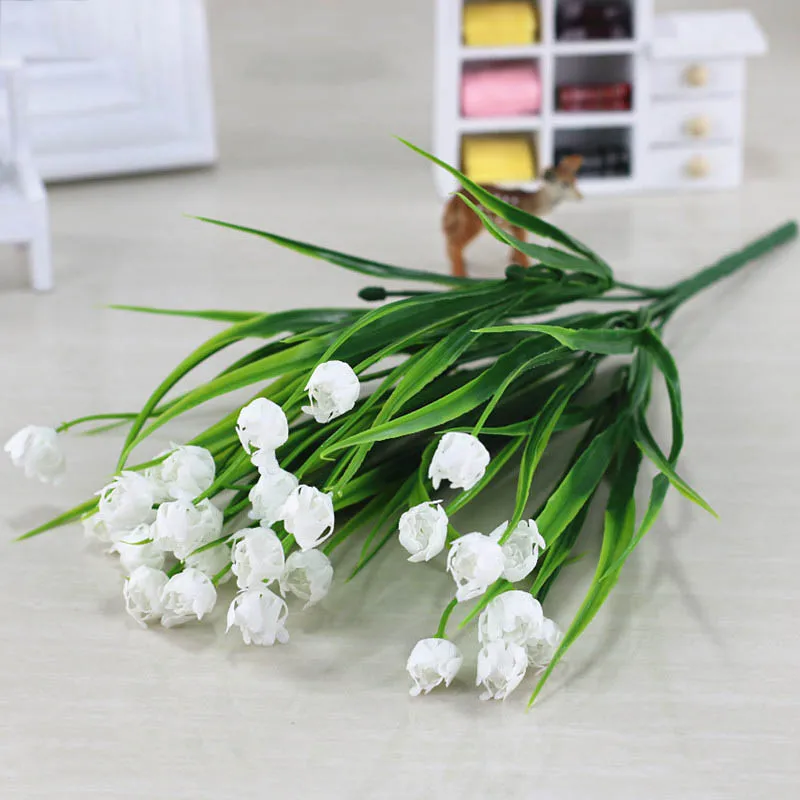 Flone Artificial Plastic Fake Flowers 35cm Small Flower Bouquet Tulip Home Living room Warm Decoration Garden Artificial Flowers (33)