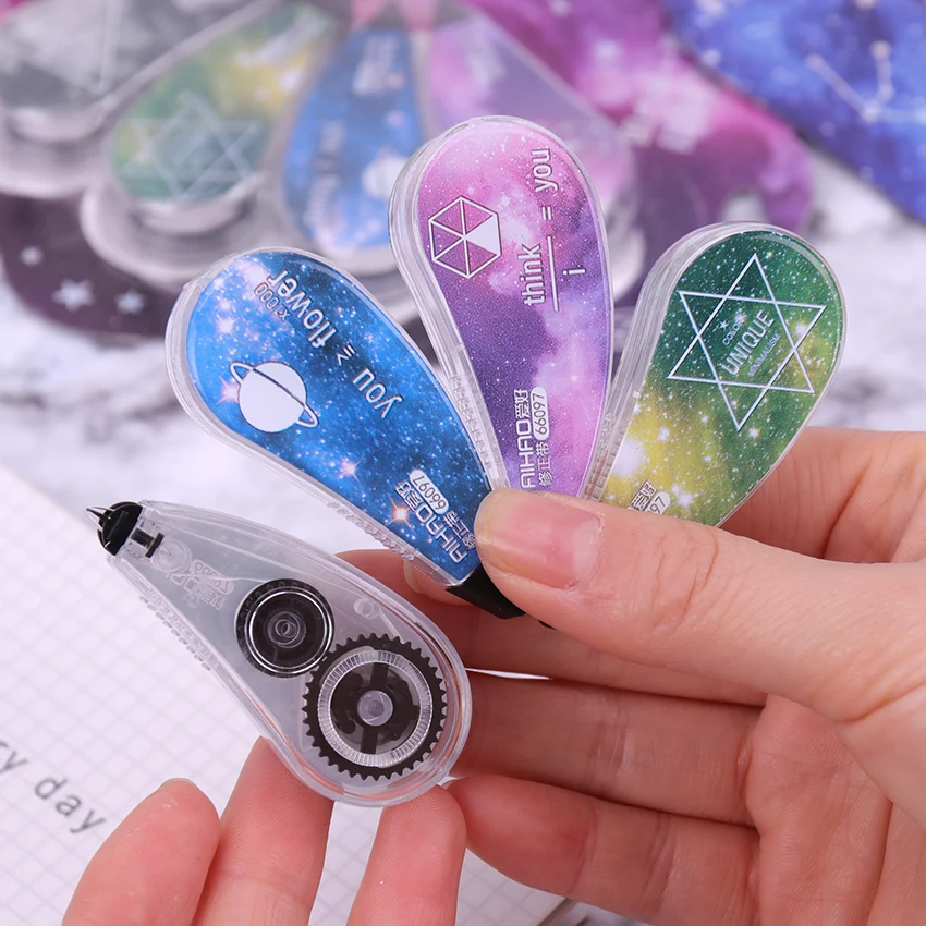 

4PCS/1Set Cute Starry Sky Correction Tape Kawaii Corrector For School Stationery School Supply Papeleria