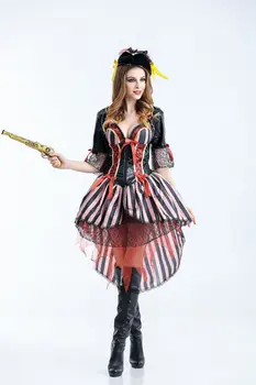 

New Halloween Party Pirates of the Caribbean Costumes Game Uniforms