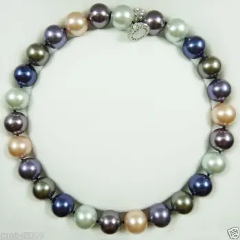 

Wholesale price 16new ^^^^Rare Huge 16mm Real Multicolor Round South Sea Shell Pearl Necklace 18''