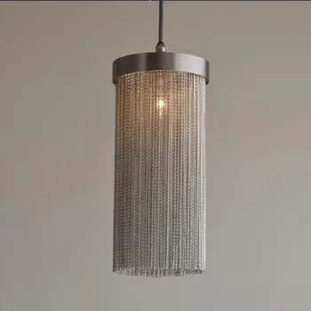 

Postmodern designer Round Pendant Lights Nordic tassel restaurant luxury hotel engineering chain living room art hang lamps