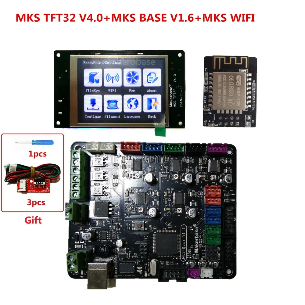 

3d printer starter kit mother board MKS BASE + MKS TFT32 V4.0 touch screen all in one controller imprimante Reprap control panel