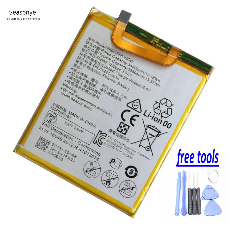 

Seasonye 1x HB416683ECW 3450mAh / 13.18Wh Replacement Battery + Tools For Huawei Google Ascend Nexus 6P H1511 H1512 6 Plus 6Plus