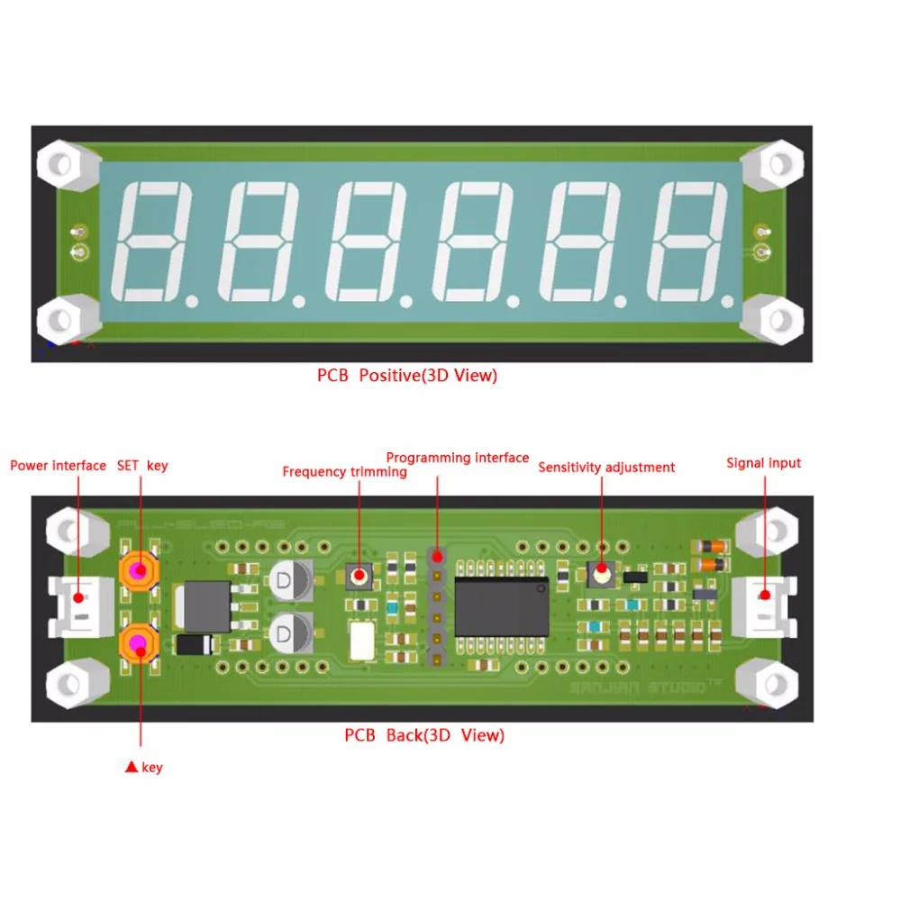 Red LED 6 Digits 0.1MHz-65MHz Frequency Counter Digital Cymometer Tester Meter Test Tools Red LED 6 Digits 0.1MHz-65MHz Frequency Counter Digital Cymometer Tester Meter Test Tools