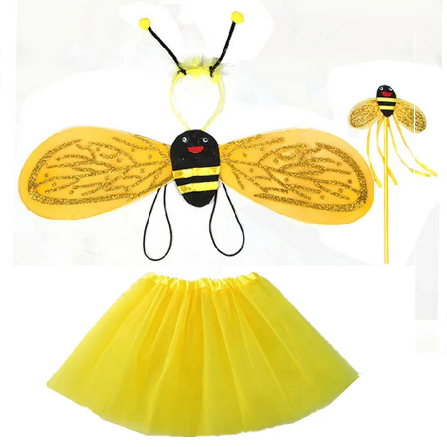 Дети девушка пчелка, Божья коровка Косплэй Костюм Оголовье палочки светодиодный свет юбка-пачка для вечеринки, дня рождения подарок танец