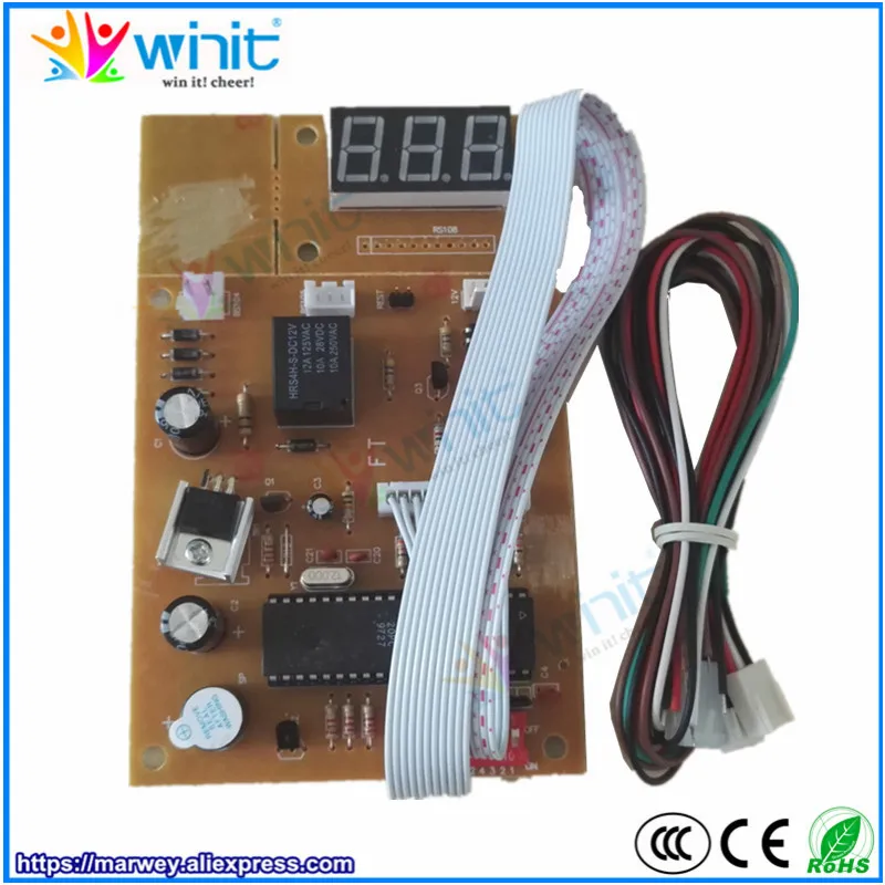 

Digital LED Display Delay Coin Timer Controller Board Box for Arcade Game Vending Washing Machine Massage Chair Watering Output