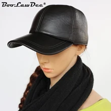 Boolawdee Мужской Регулируемая кожа овчины Бейсбол зима потепление для отца, мужа бойфренда для отдыха повседневная Шапки m830