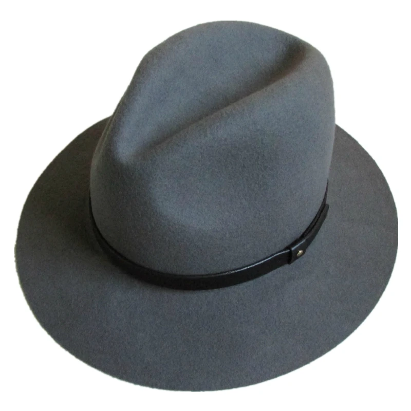 grey wide brim hat
