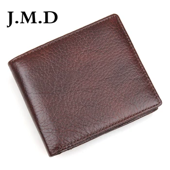 

J.M.D Natural Cow Leather Short Wallet RFID Blocking Credit Card Case For Men Daily Money Purse 8142