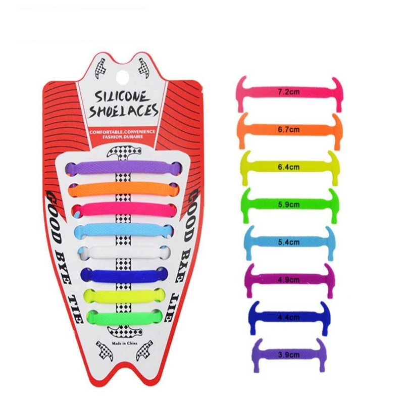 Silicone Shoelaces Elastic Shoe laces No Tie High Quality Fast Rubber Shoelace Unisex Outdoor Safety Sneakers Lazy laces 16 Pcs