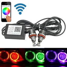 Canbus H8 Wifi телефон управление Rgb Led Ангел глаз Светодиодный Маркер E92 изменение цвета для BMW X5 E70 X6 E71 E90 E91 E92 M3